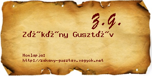Zákány Gusztáv névjegykártya