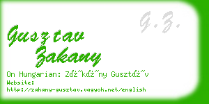 gusztav zakany business card
